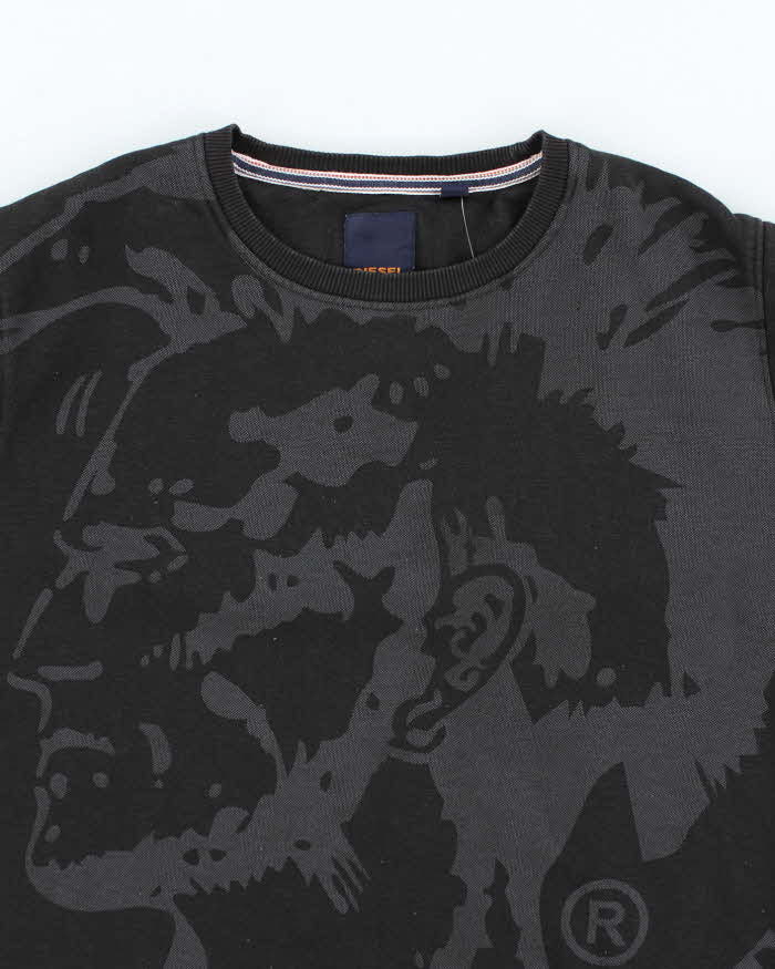 Vintage Y2K Diesel Only The Brave All Over Print Sweatshirt - M
