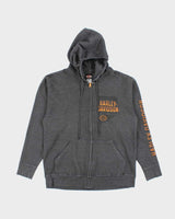 Vintage Y2K Harley Davidson Graphic Print Zip Up Hoodie - M