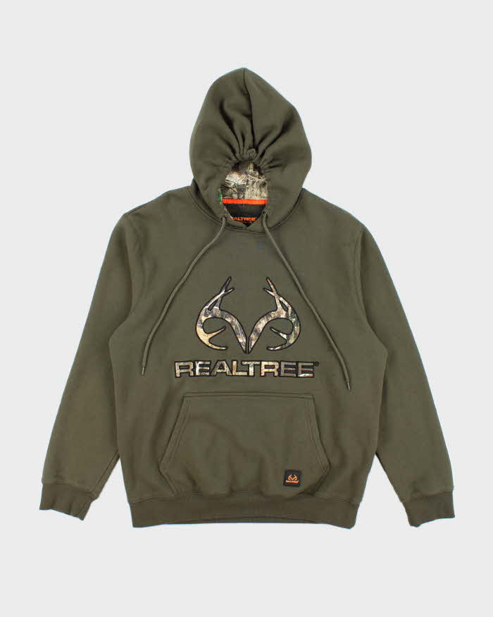 Vintage Real Tree Spell Out Camo Logo Zip Up Hoodie - L
