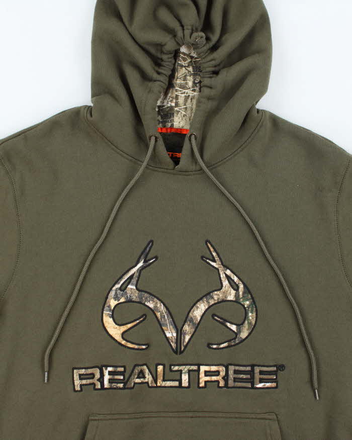 Vintage Real Tree Spell Out Camo Logo Zip Up Hoodie - L