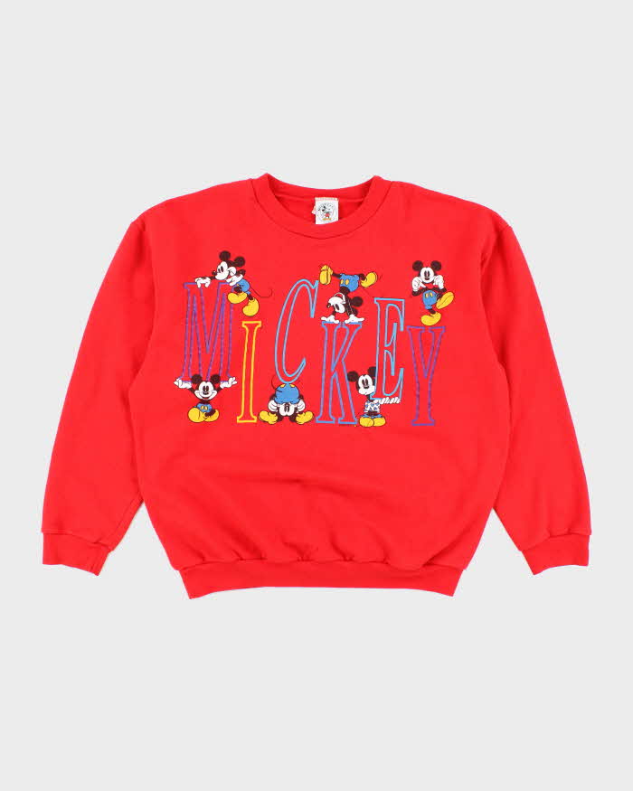 Vintage 90's Disney Mickey Spell Out Sweatshirt - M