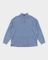 Vintage Ralph Lauren Small Horse Embroidered Quarter Zip Sweatshirt - XL