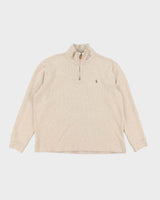Vintage Ralph Lauren Small Horse Embroidered Quarter Zip Sweatshirt - L