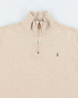 Vintage Ralph Lauren Small Horse Embroidered Quarter Zip Sweatshirt - L