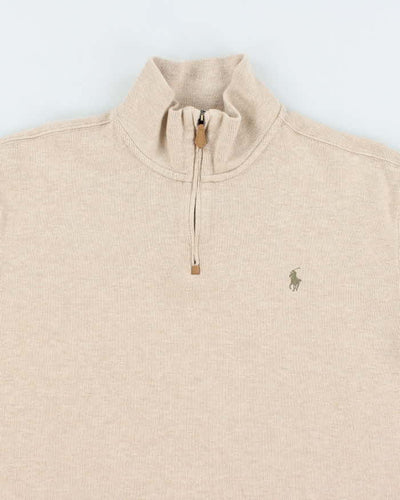 Vintage Ralph Lauren Small Horse Embroidered Quarter Zip Sweatshirt - L