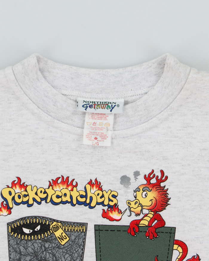 Vintage 90's Pocket Catcheys Graphic Print Sweatshirt - L