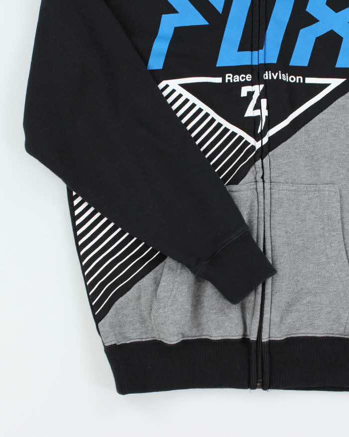 Vintage Y2K Fox Racing Graphic Printed Zip Up Hoodie - L