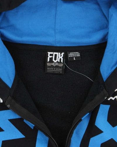 Vintage Y2K Fox Racing Graphic Printed Zip Up Hoodie - L