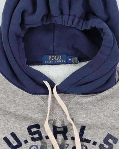 Men's Polo by Ralph Lauren Grey Print Pullover Hoodie - M