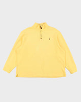 Men's Polo by Ralph Lauren Quarter Zip Yellow Sweatshirt - XXL