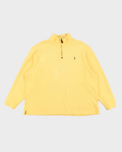 Men's Polo by Ralph Lauren Quarter Zip Yellow Sweatshirt - XXL
