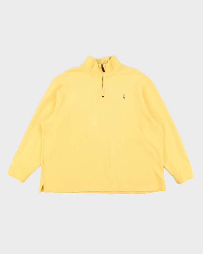 Men's Polo by Ralph Lauren Quarter Zip Yellow Sweatshirt - XXL