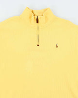 Men's Polo by Ralph Lauren Quarter Zip Yellow Sweatshirt - XXL