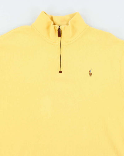 Men's Polo by Ralph Lauren Quarter Zip Yellow Sweatshirt - XXL
