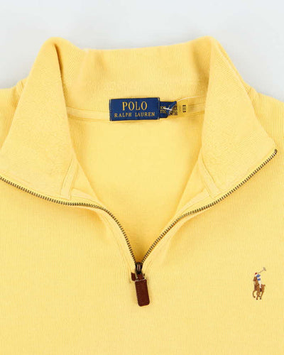 Men's Polo by Ralph Lauren Quarter Zip Yellow Sweatshirt - XXL