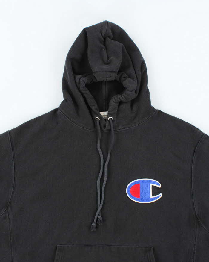 Vintage 2000's Champion Big Patch Logo Heavyweight Hoodie - L