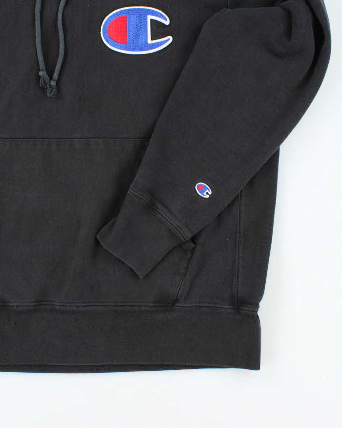Vintage 2000's Champion Big Patch Logo Heavyweight Hoodie - L