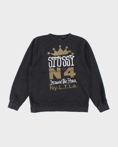 Vintage Y2K Stussy Increase the Peace Graphic Sweatshirt - L