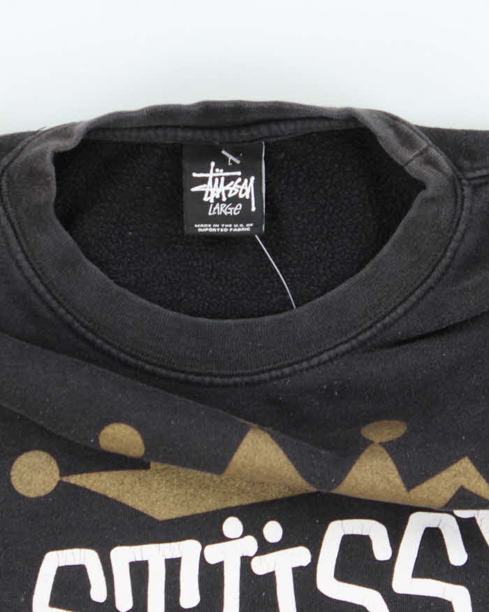 Vintage Y2K Stussy Increase the Peace Graphic Sweatshirt - L