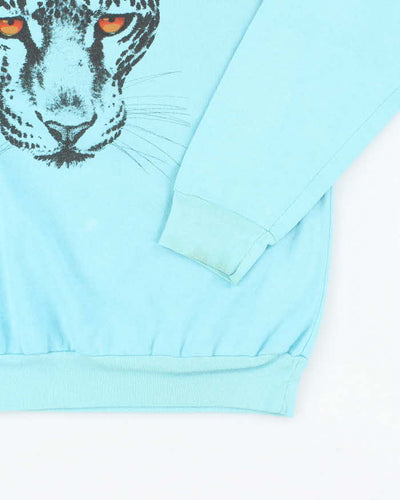 Vintage 90's Leopard Face Graphic Print Sweatshirt - M