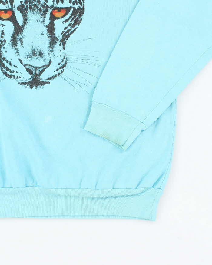 Vintage 90's Leopard Face Graphic Print Sweatshirt - M