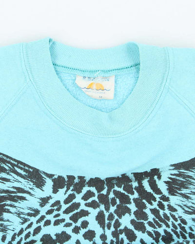 Vintage 90's Leopard Face Graphic Print Sweatshirt - M
