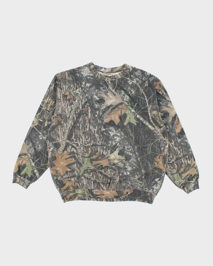 Vintage Y2K Real Camouflage Oversized Sweatshirt - L