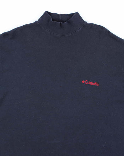 Vintage 90's Columbia Embroidered Logo Moc Neck Sweatshirt - XL