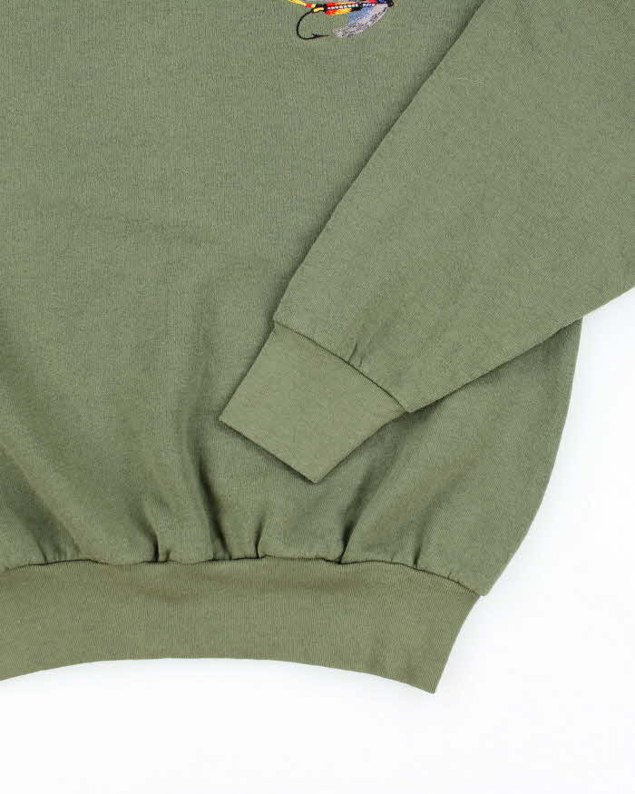 Vintage 90's Fishing Hook Embroidered Sweatshirt - L