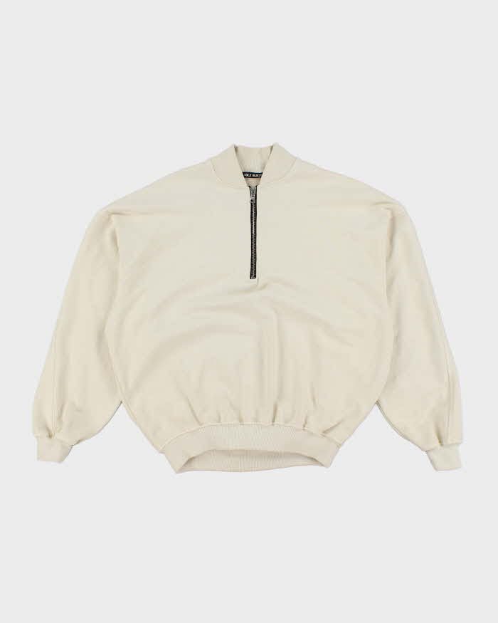 Cole Buxton Heavyweight Quarter Zip Warm Up Sweatshirt - M