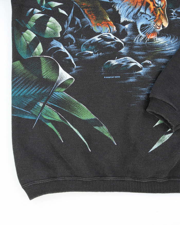Vintage 90's All Over Print Tiger Drinking Sweatshirt - L