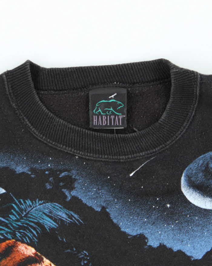 Vintage 90's All Over Print Tiger Drinking Sweatshirt - L