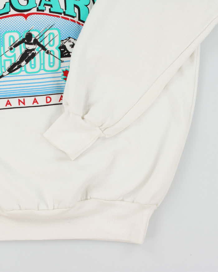 Vintage 80's Calgary Ski Graphic Print Sweatshirt - XL