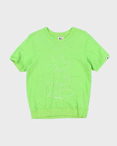 Vintage Y2K Disney Mickey Mouse Embroidered Short Sleeve Sweatshirt - S