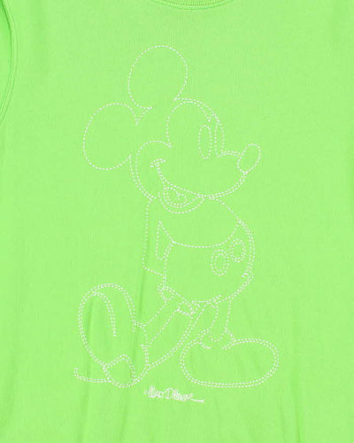 Vintage Y2K Disney Mickey Mouse Embroidered Short Sleeve Sweatshirt - S