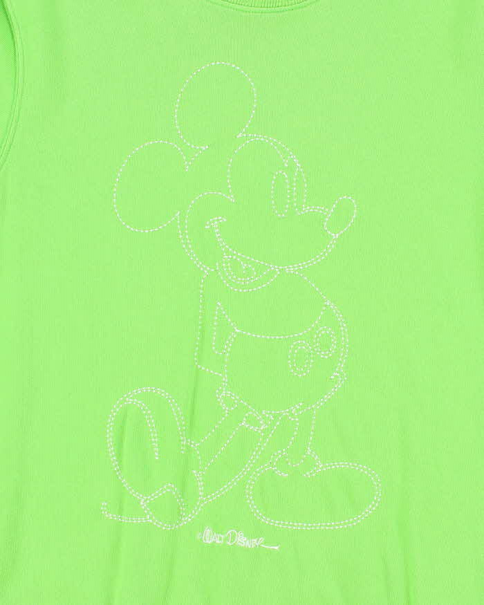 Vintage Y2K Disney Mickey Mouse Embroidered Short Sleeve Sweatshirt - S