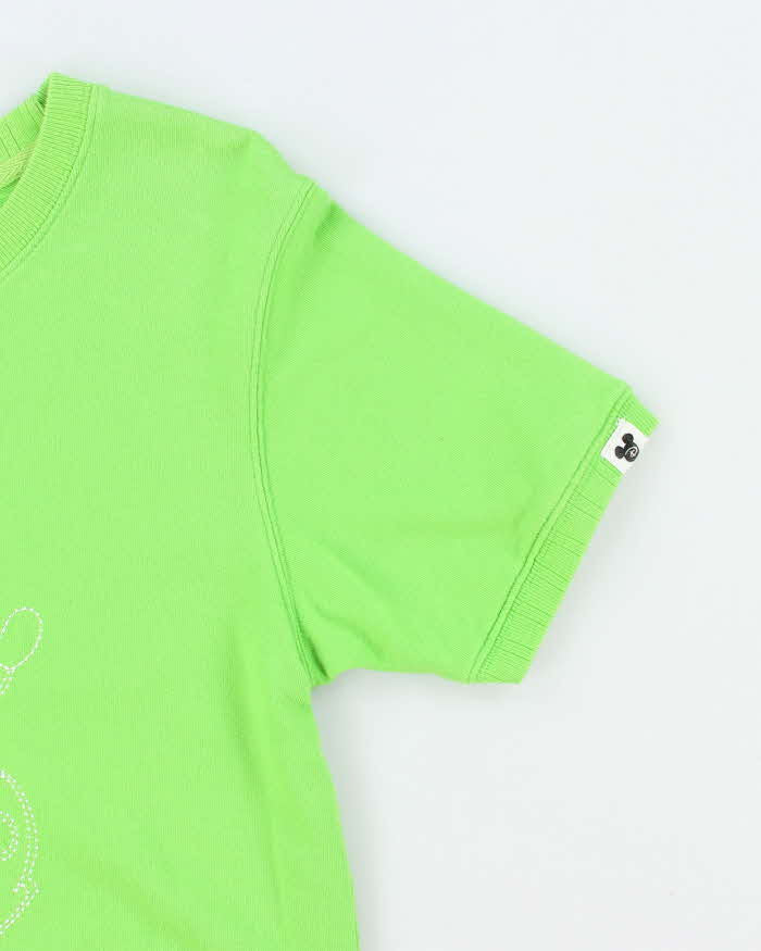 Vintage Y2K Disney Mickey Mouse Embroidered Short Sleeve Sweatshirt - S