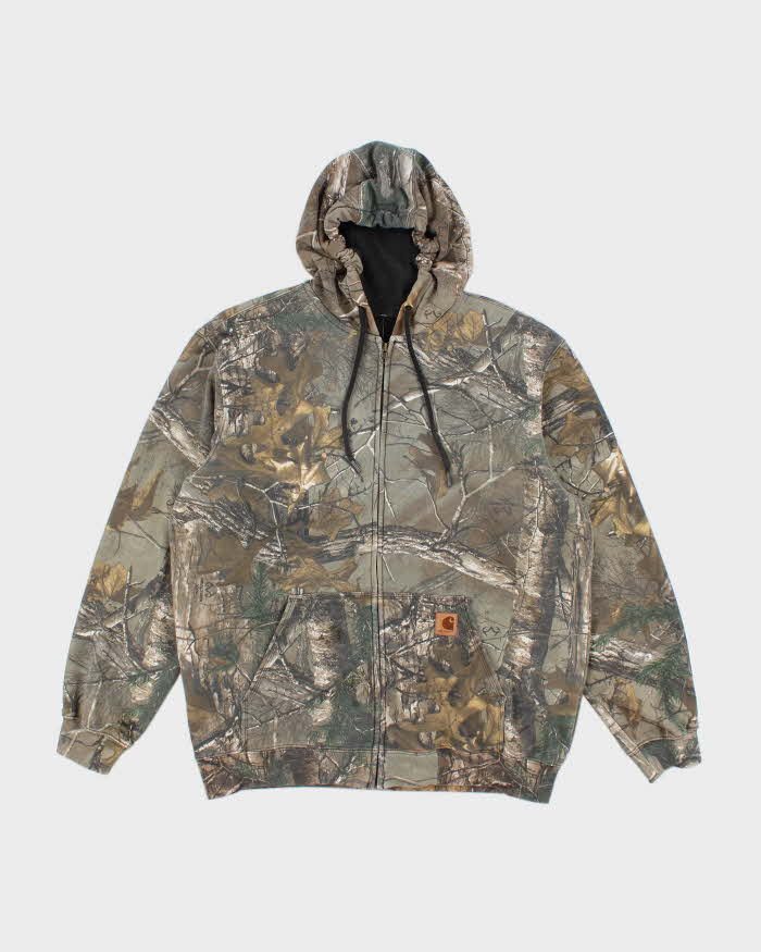 Vintage Carhartt Heavyweight Oversized Camouflage Zip Up Hoodie - L