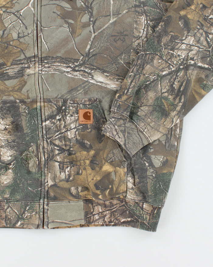 Vintage Carhartt Heavyweight Oversized Camouflage Zip Up Hoodie - L