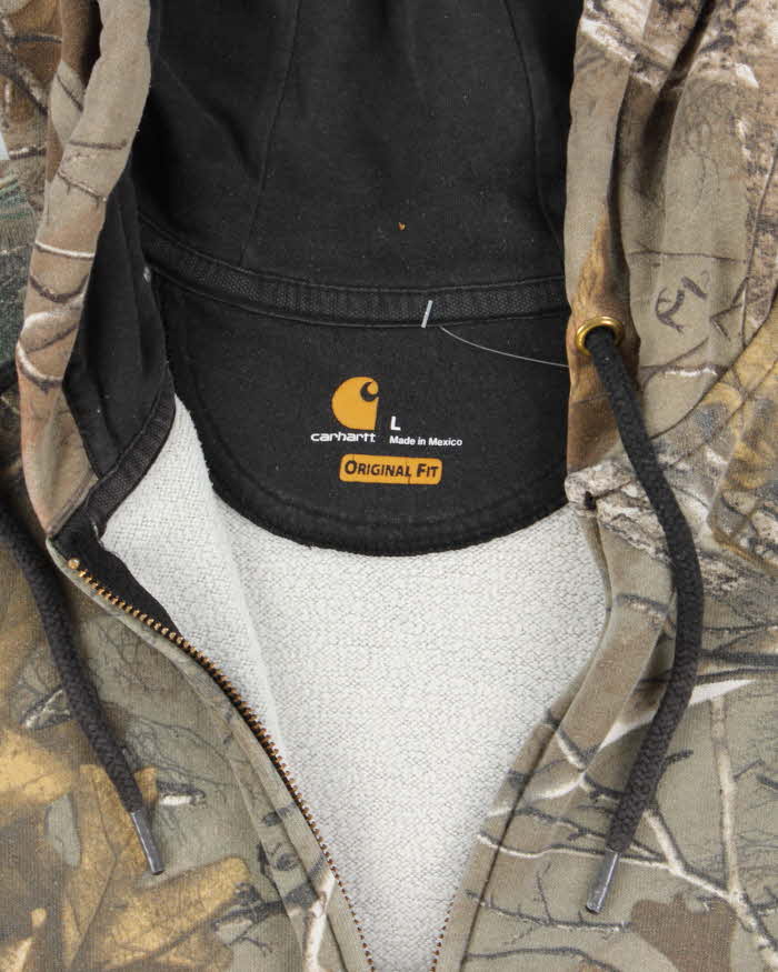 Vintage Carhartt Heavyweight Oversized Camouflage Zip Up Hoodie - L