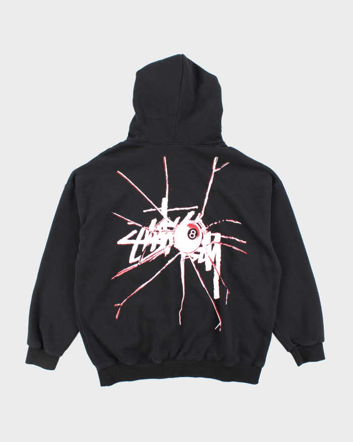 Vintage Stussy Black Hoodie - XL