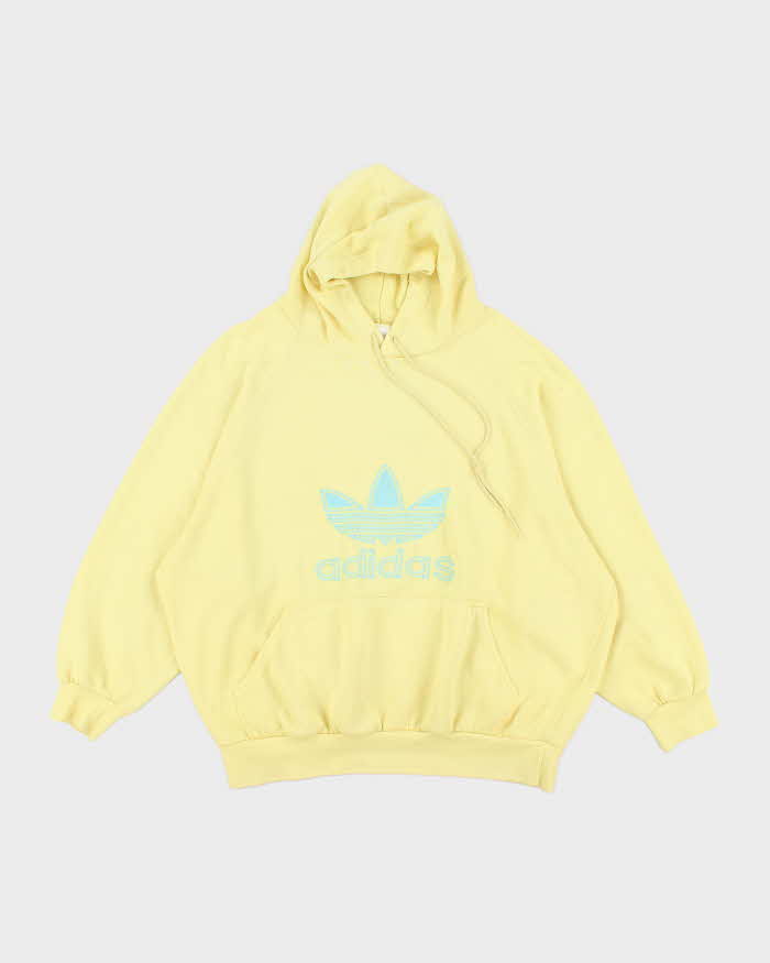 Vintage 90's Adidas Boxy Centre Spell Out Logo Hoodie - XL
