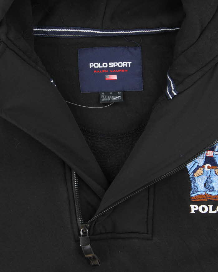 Vintage Polo Sport Embroidered Quarter Zip Hoodie - XL