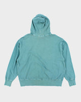 Vintage Champion Faded Green Embroidered Logo Hoodie - XL