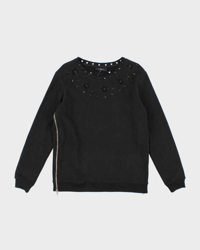 Vintage 2000's Givenchy Metallic Stars Side Zipped Sweatshirt - S