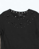 Vintage 2000's Givenchy Metallic Stars Side Zipped Sweatshirt - S