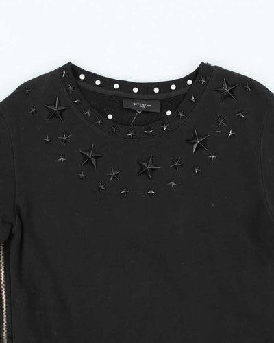 Vintage 2000's Givenchy Metallic Stars Side Zipped Sweatshirt - S