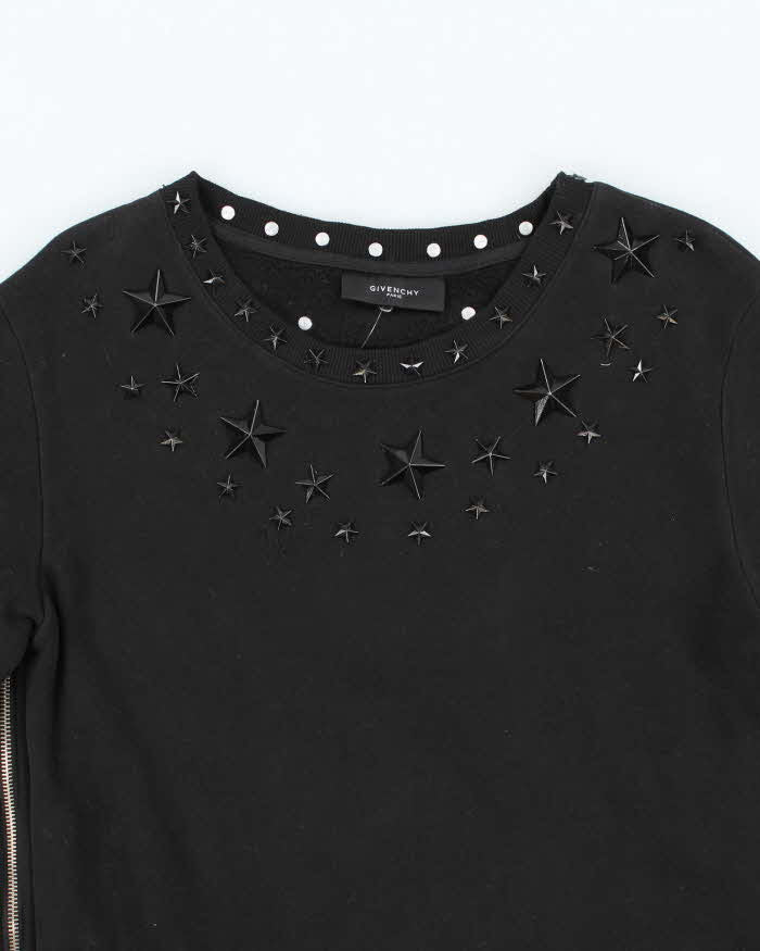 Vintage 2000's Givenchy Metallic Stars Side Zipped Sweatshirt - S