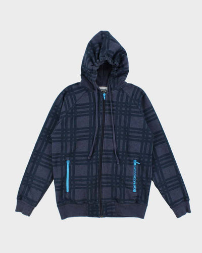 Vintage Y2K Stussy Striped Heavyweight Zip Up Hoodie - M