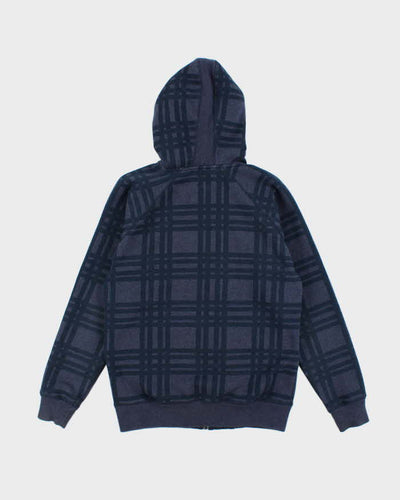 Vintage Y2K Stussy Striped Heavyweight Zip Up Hoodie - M
